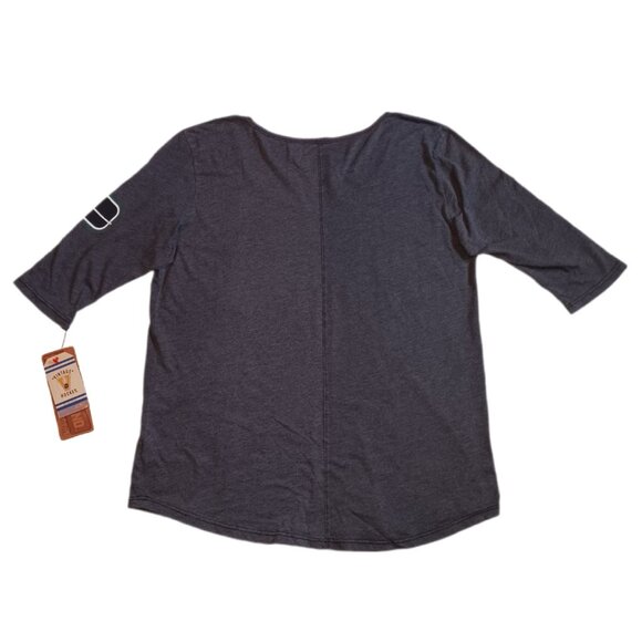 Retro Brand Vancouver Canucks Womens Small T Short Gray 3/4 Sleeve Vintage Style - Picture 2 of 7